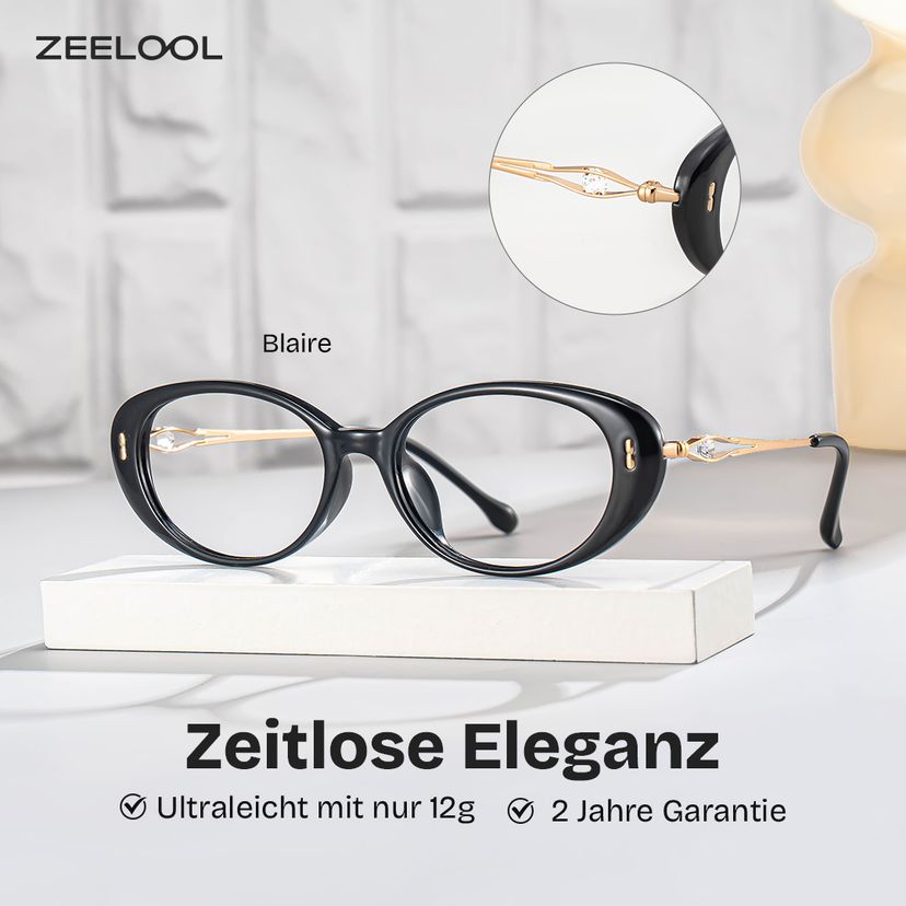 Blaire Schwarz Oval Brille