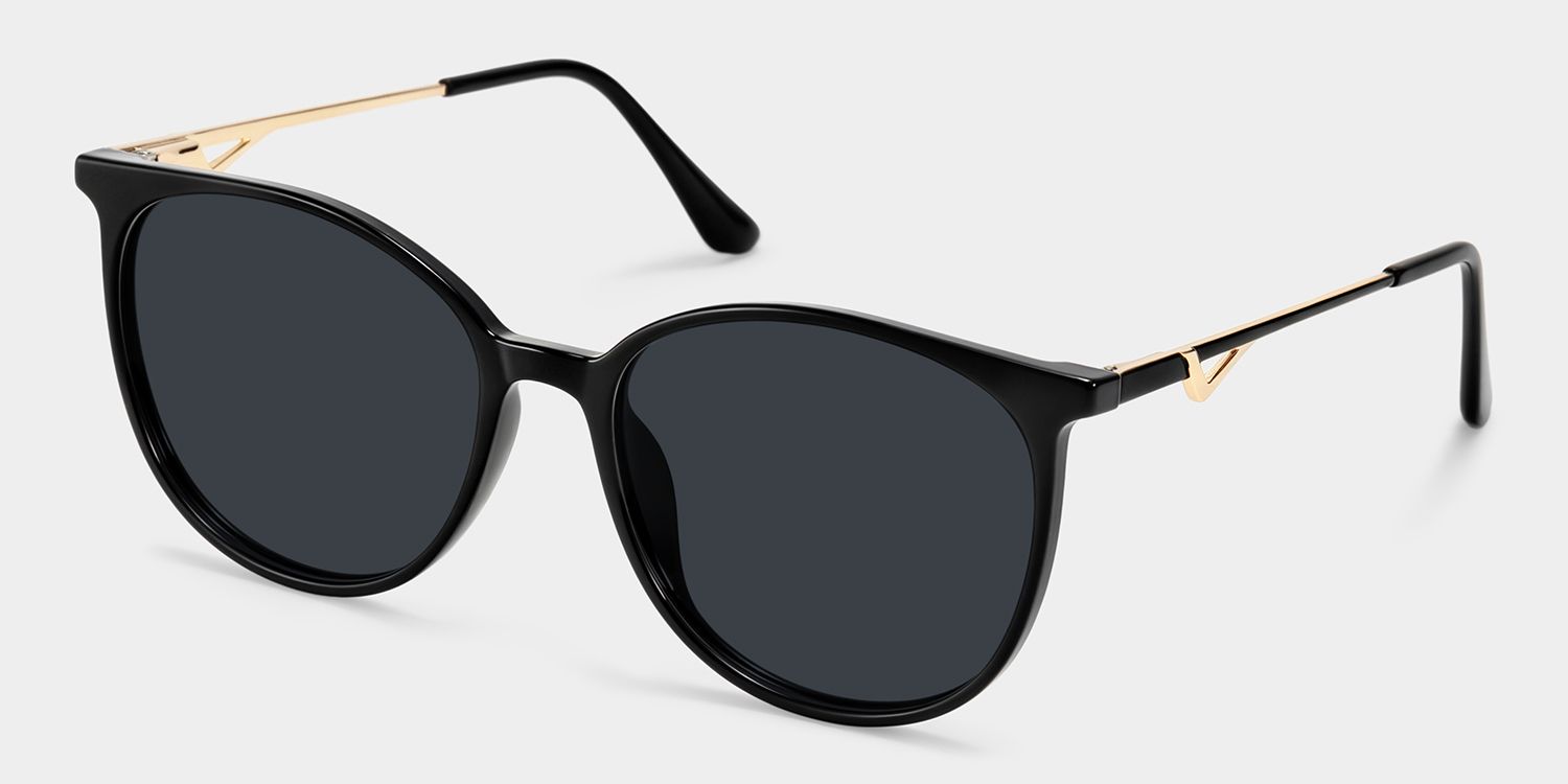 Babbage Round Schwarz Sonnenbrille mit Sehstärke | ZEELOOL2