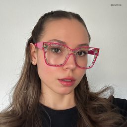 Zerica Rosa-Rot Quadratisch Brille9