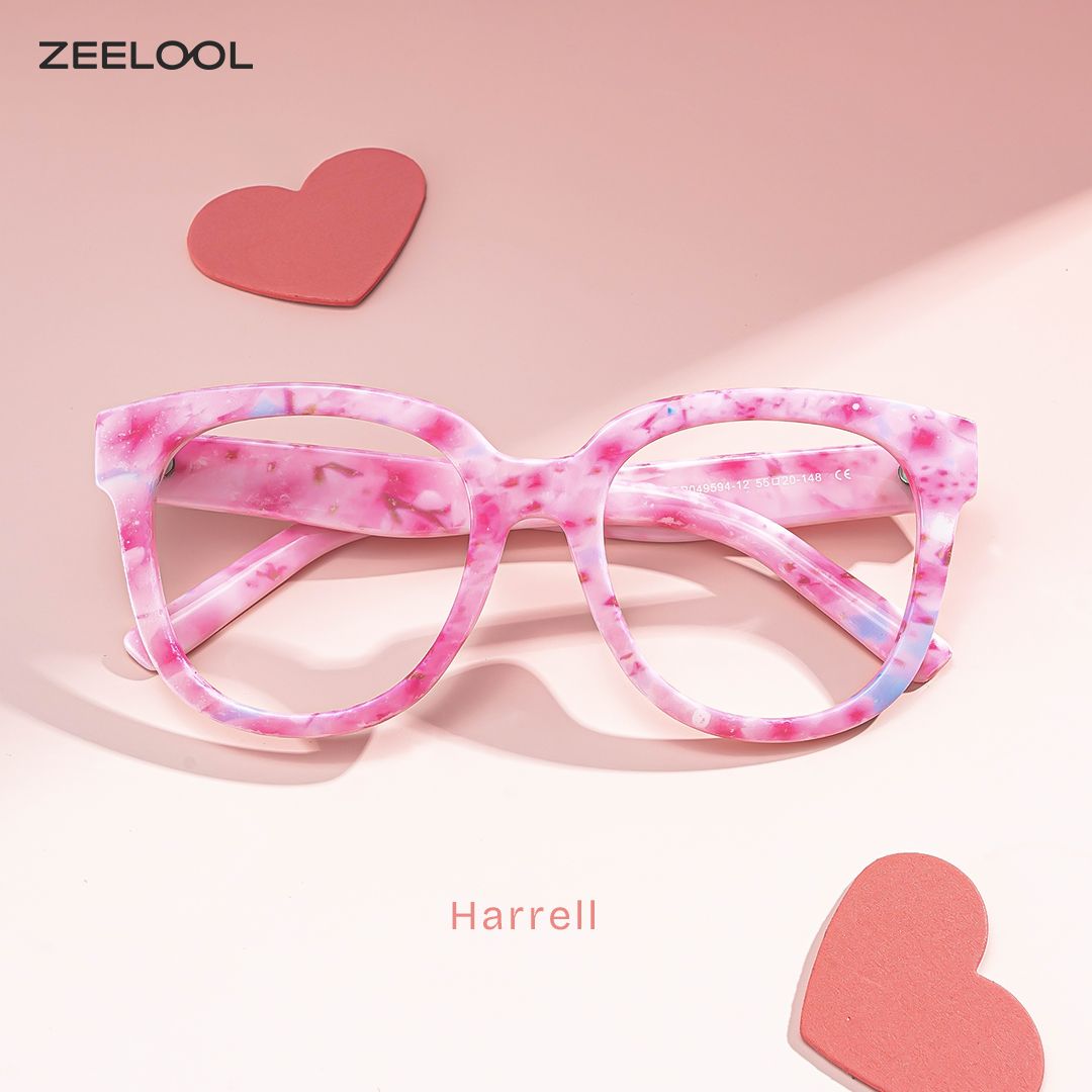 Harrell Rosa Quadratisch Kunststoff Brille1