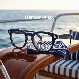 Pierce Blau Rund Brille2