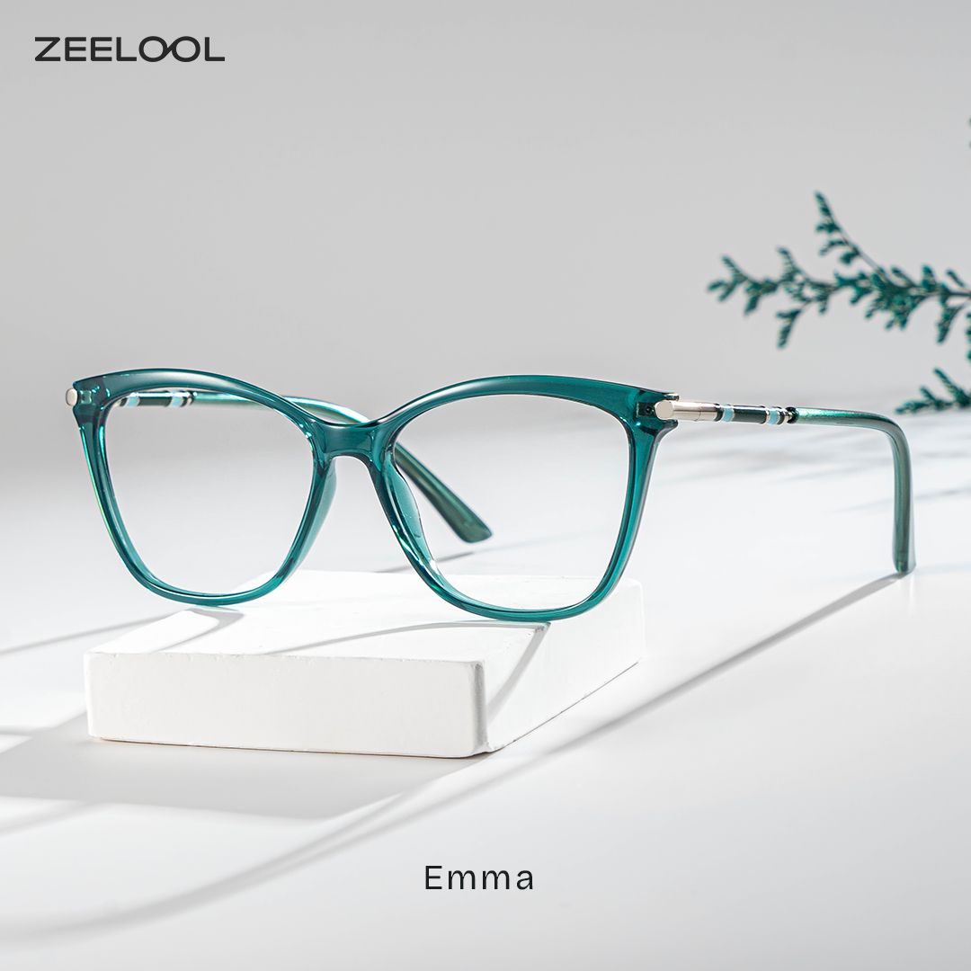 Emma Grün Quadratisch Brille0