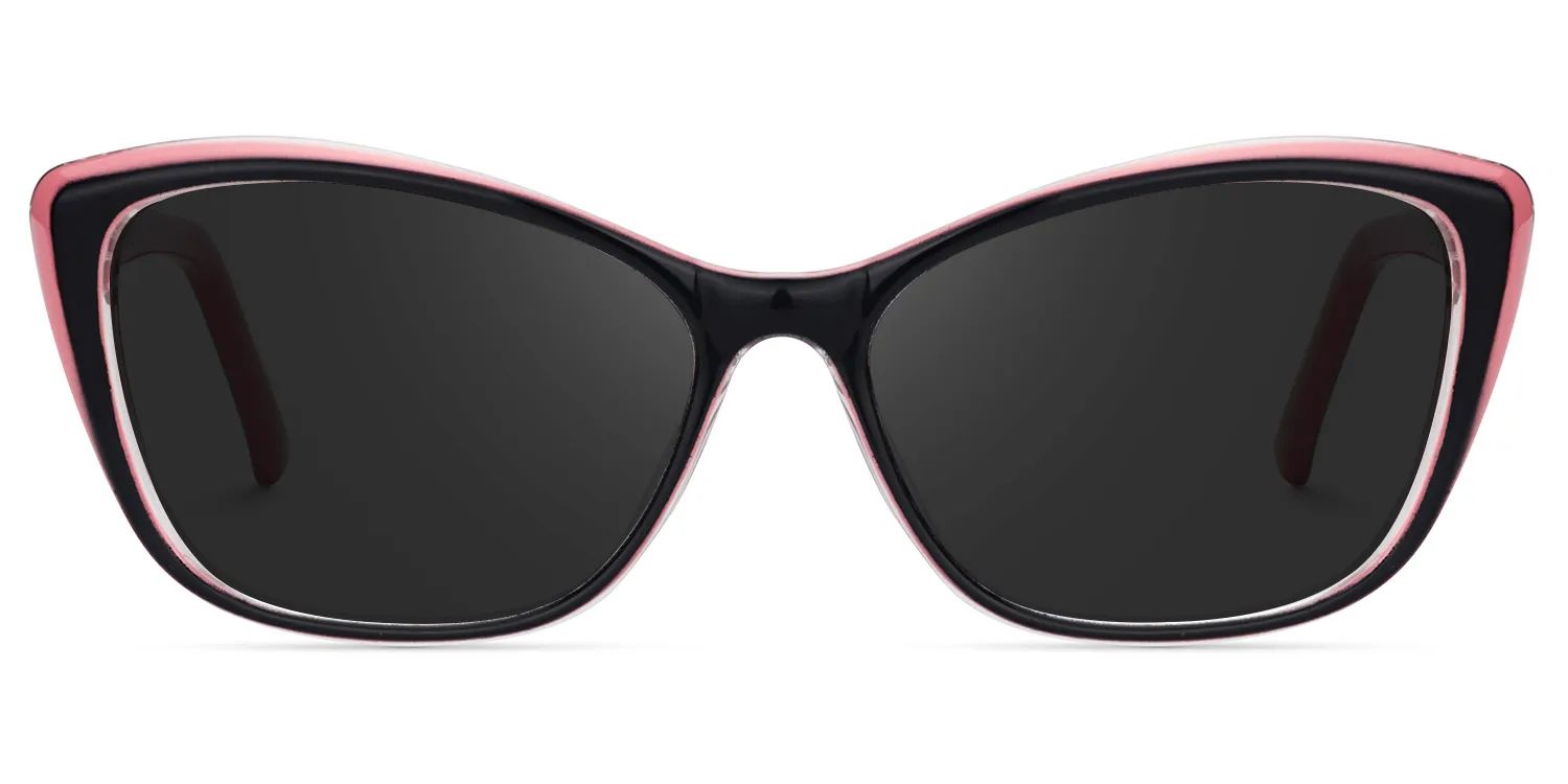 Fidelia Schwarz-Rosa Cateye Brille0