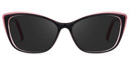 Fidelia Schwarz-Rosa Cateye Brille0