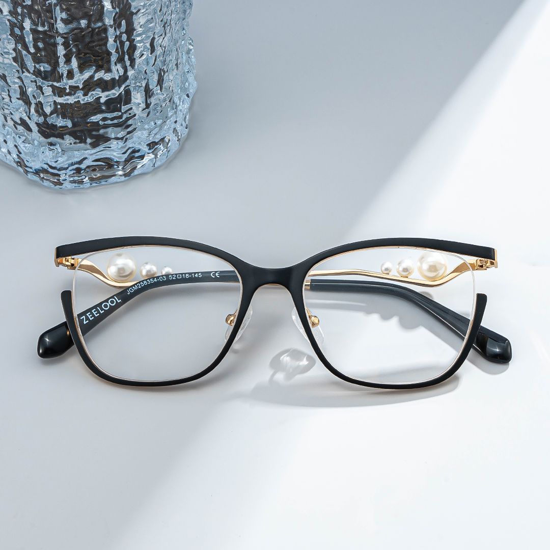 Aria Schwarz Schmetterling Metall Brille0