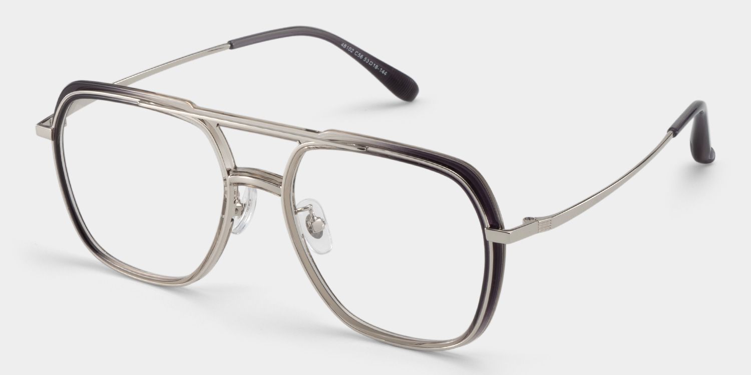 Ella Schwarz-Grau Pilot Brille4