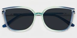 Walden Blau-Grün Quadratisch Sonnenbrille1