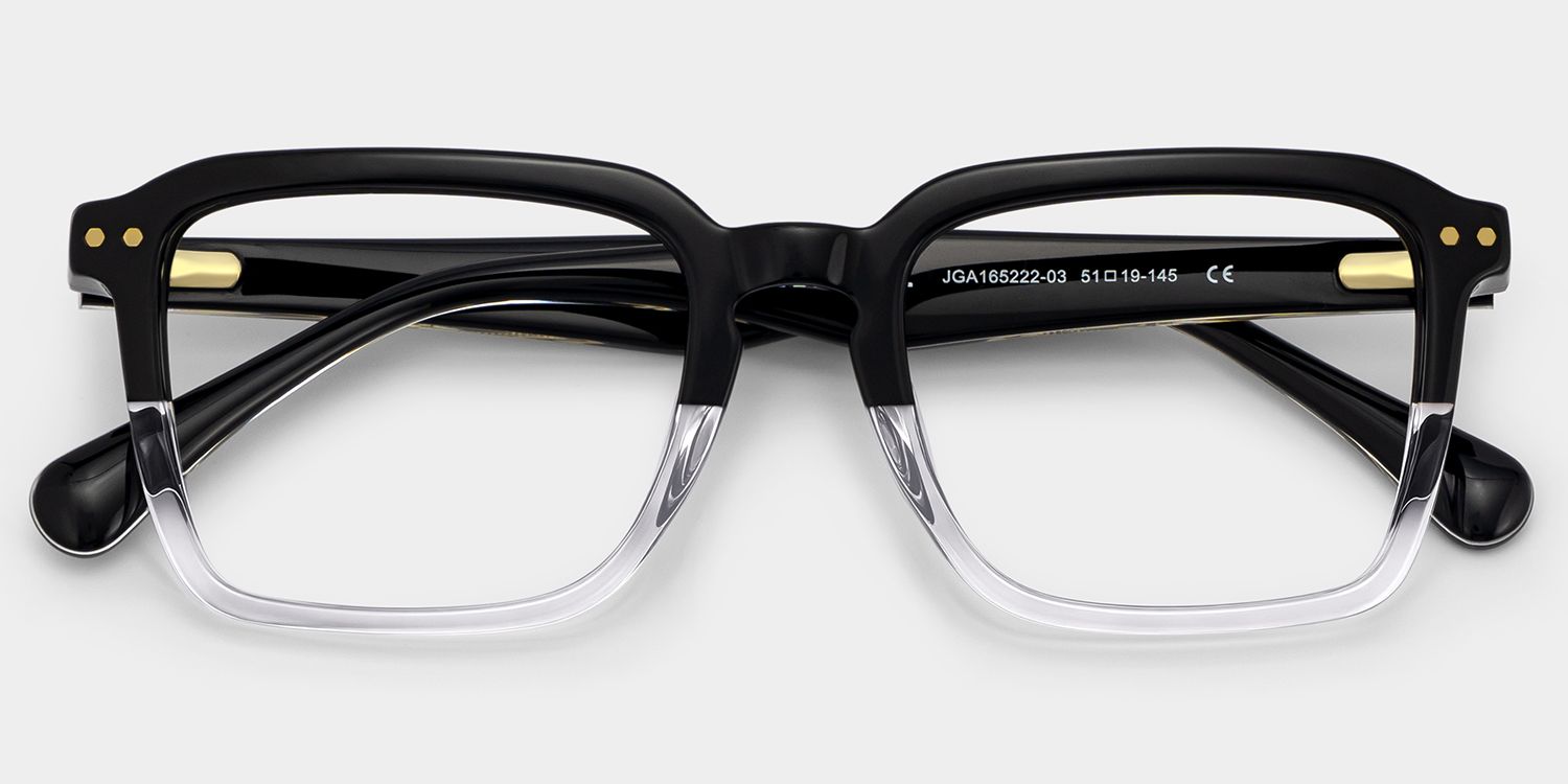 Vickerie Dünne Schwarz-Transparente Brille im quadratischen Design | Zeelool2