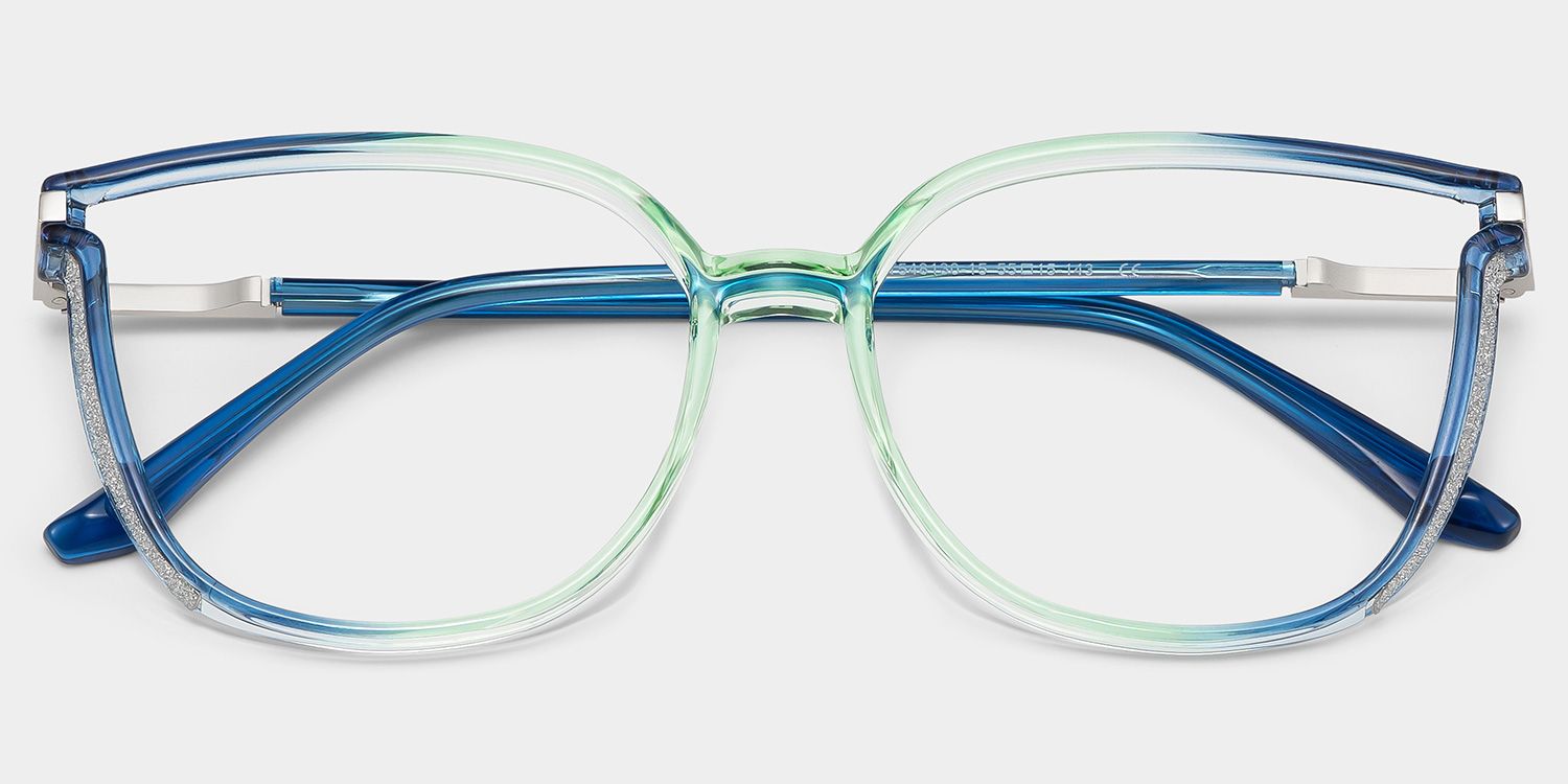 Walden Blau-Grün Cateye Brille1