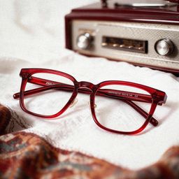 Hailey Rot Quadratisch Brille2