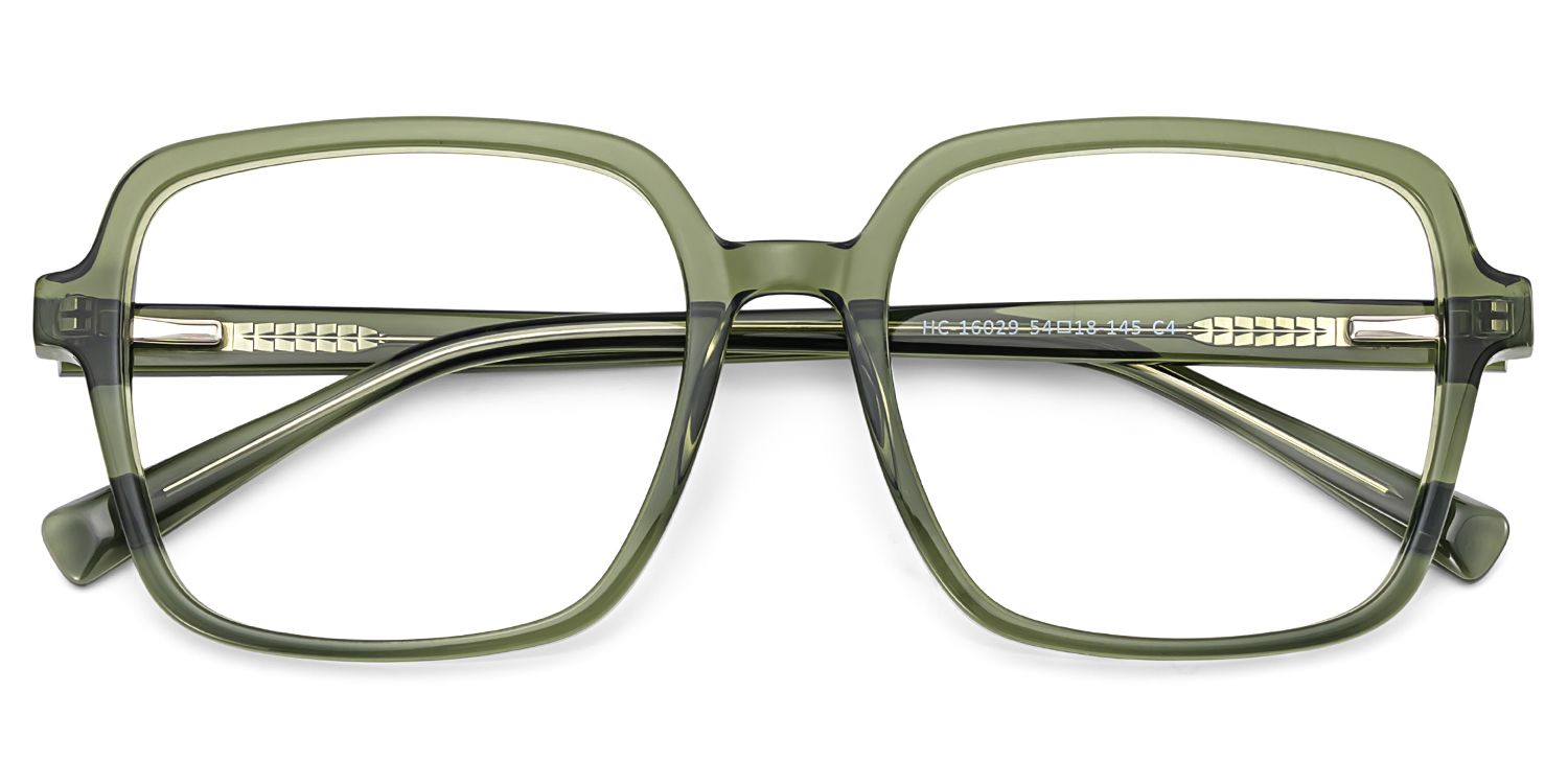 Ember Grün Quadratisch Brille3