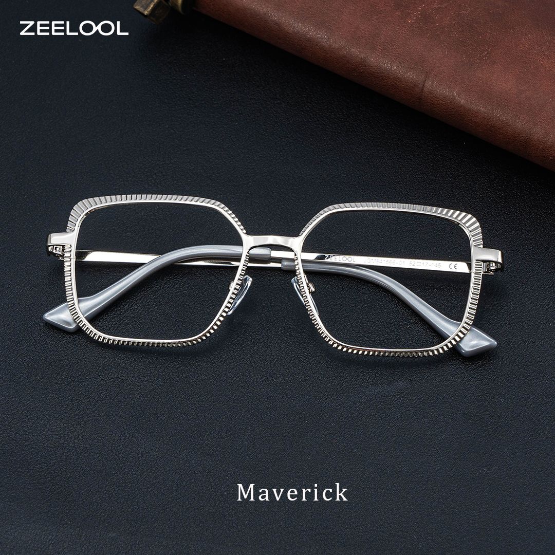 Maverick Silber Quadratisch Metall Brille0