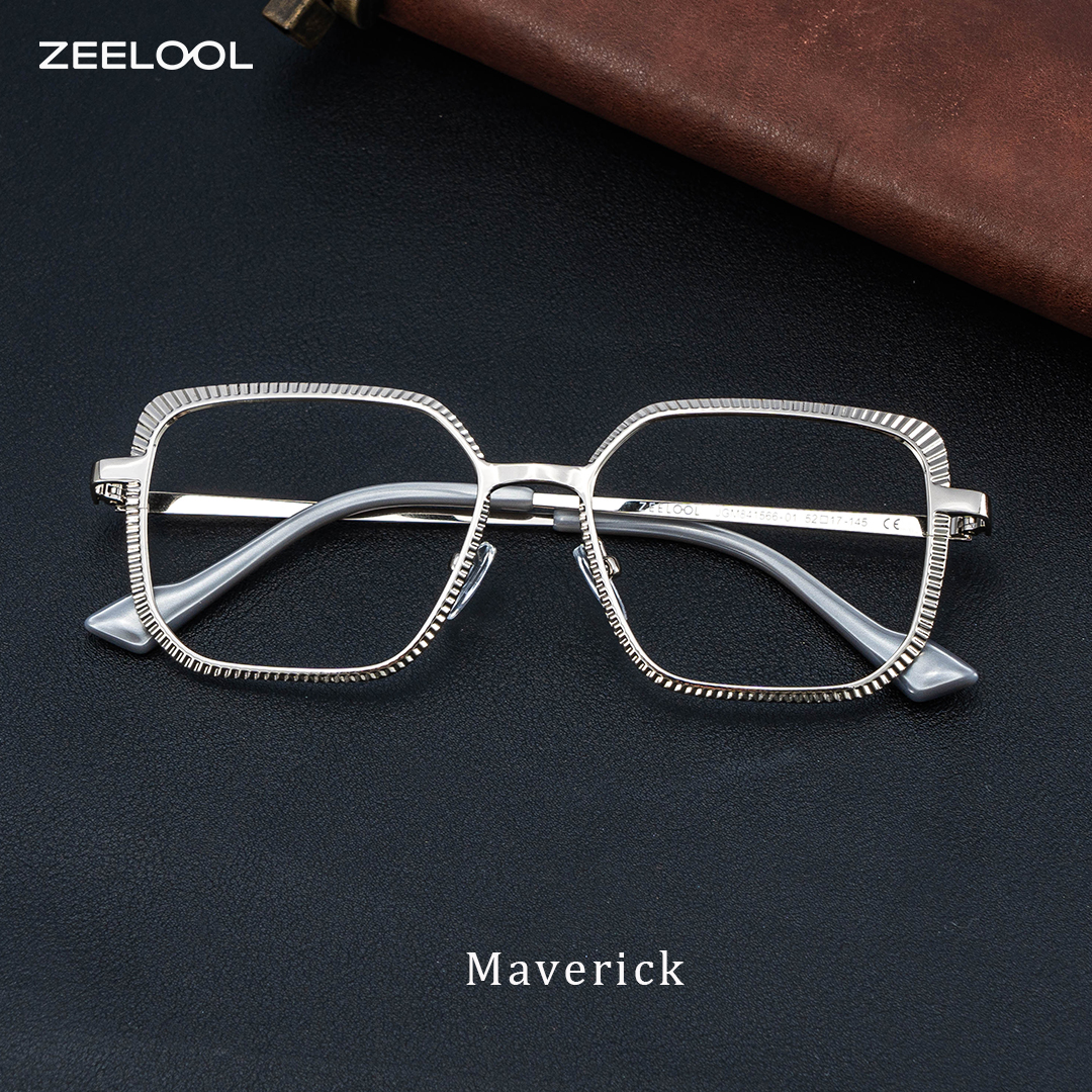 ZEELOOL Maverick Silber Quadratisch Brille