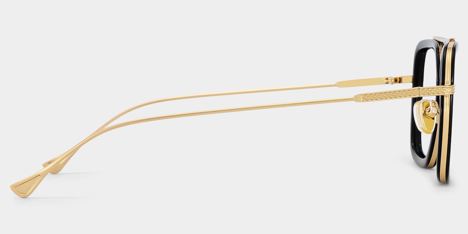 Gifford Schwarz Gold Pilot Brille3