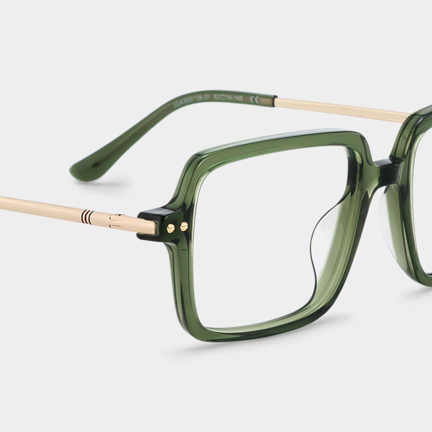 Asher Grün Rechteckig Brille5