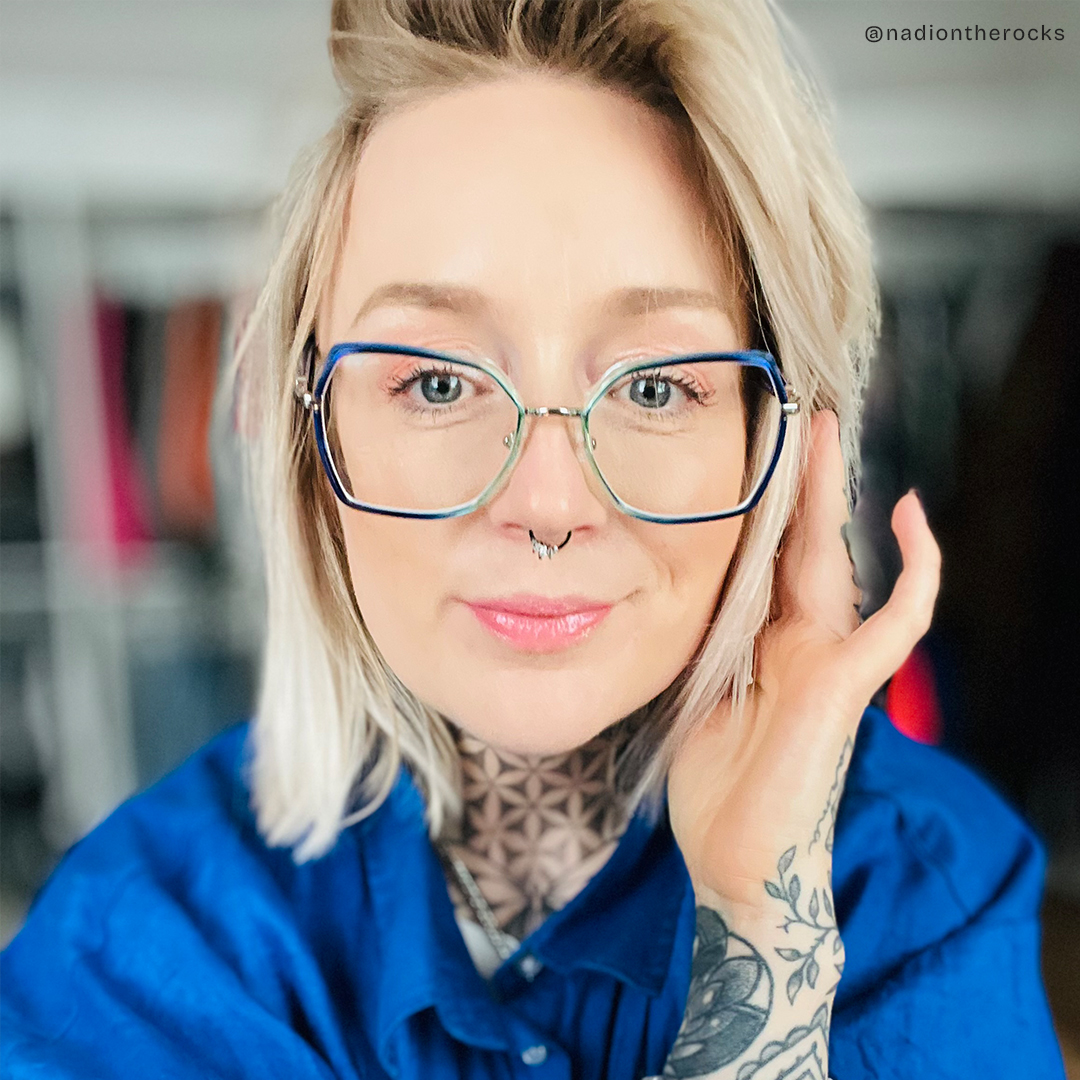 Burt Blau-Grün Rechteckig Brille