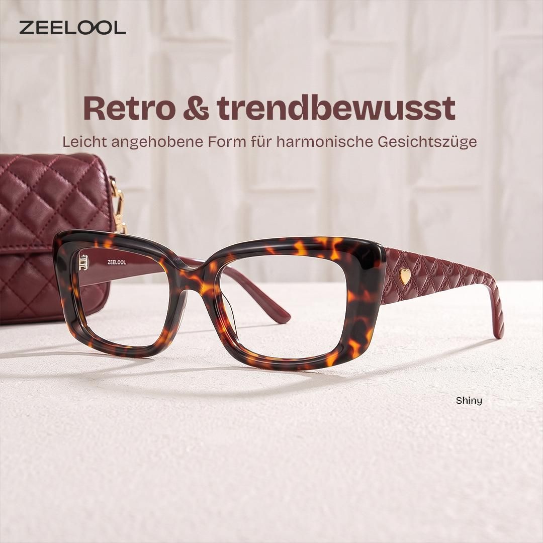 Shiny Schildpatt-Rechteckbrille | ZEELOOL0