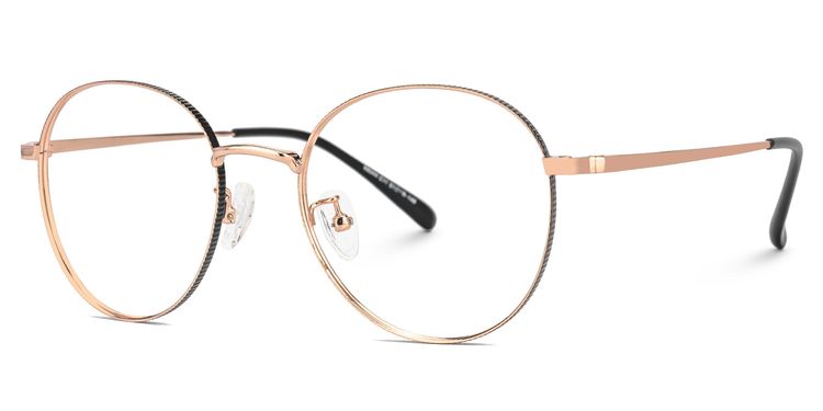 Ringstaff Rosa-Gold Rund Brille