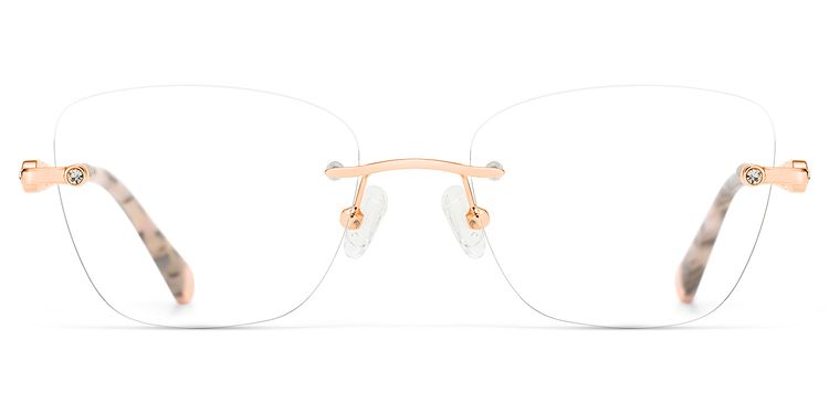 Seth Rosa-Gold Rechteckig Brille