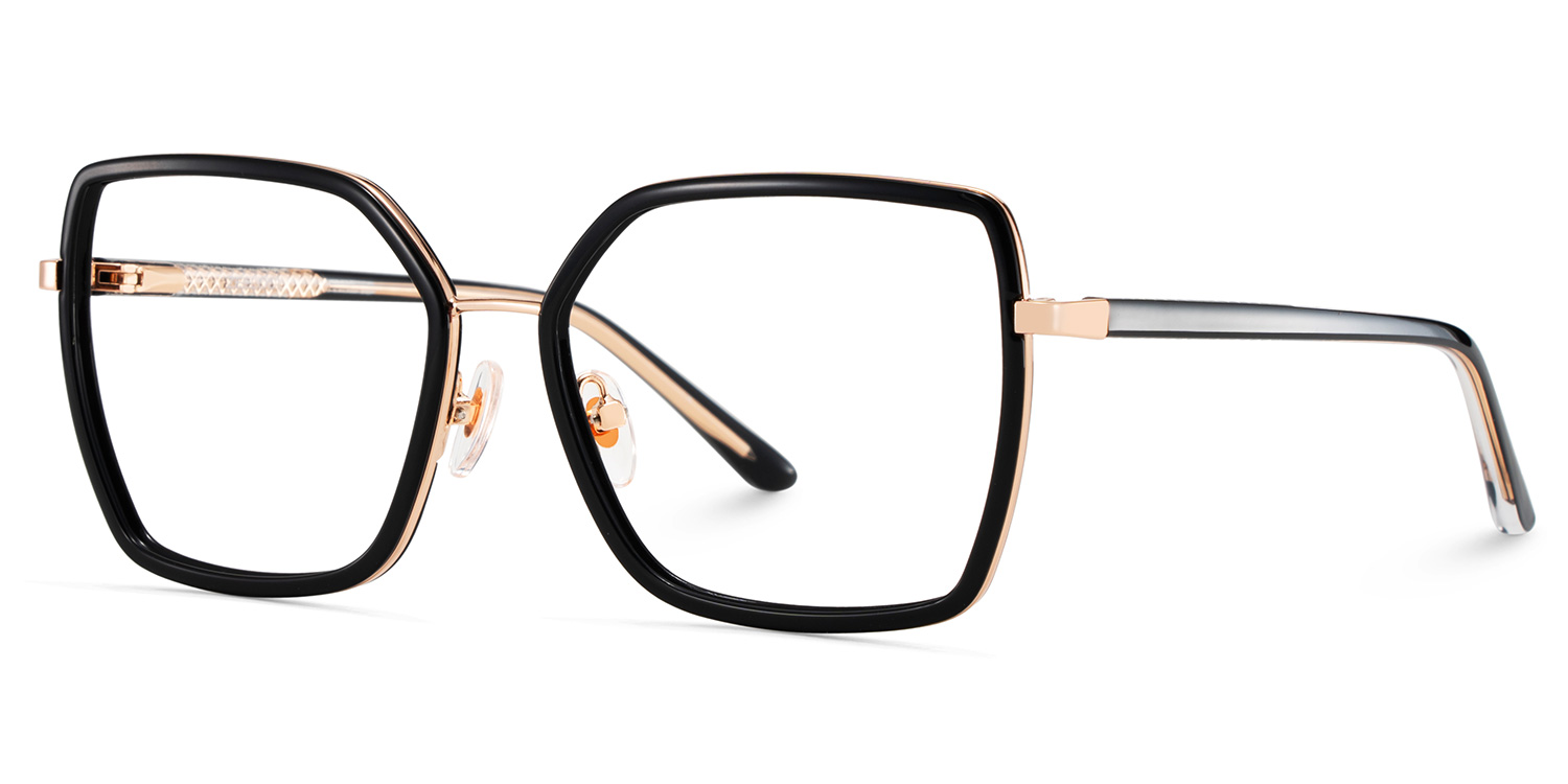 Olicia Schwarz Quadratisch TR90 Brille2