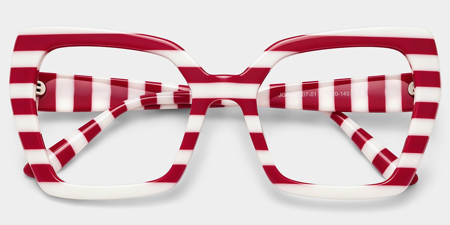 Pavia Weiß-Rot Schmetterling Brille2