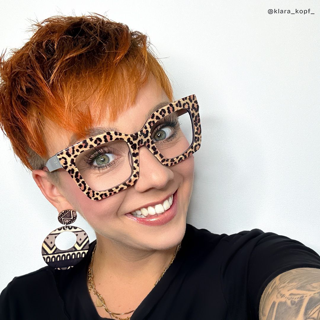 Megan quadratische Acetatrahmenbrille mit Leopardenmuster für Damen | ZEELOOL8