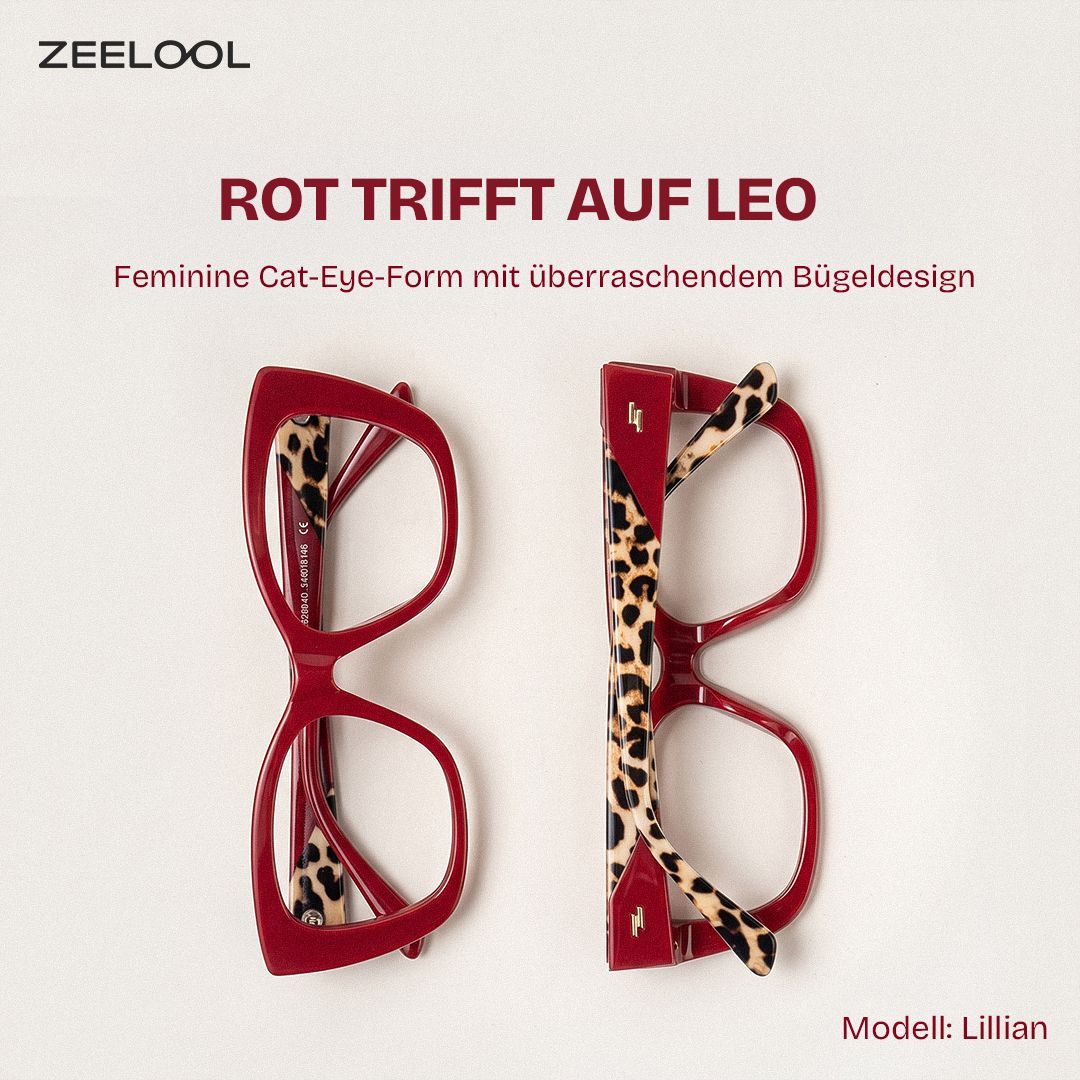 Lillian Rote Cat-Eye-Brille | ZEELOOL1