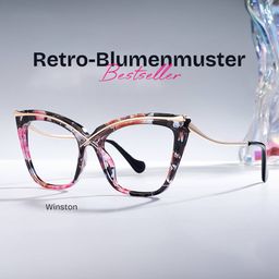 Winston Blumendruck Schmetterling Brille0