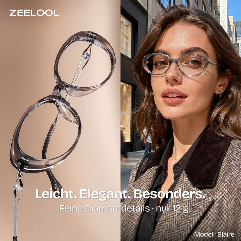 Blaire Grau Oval Brille