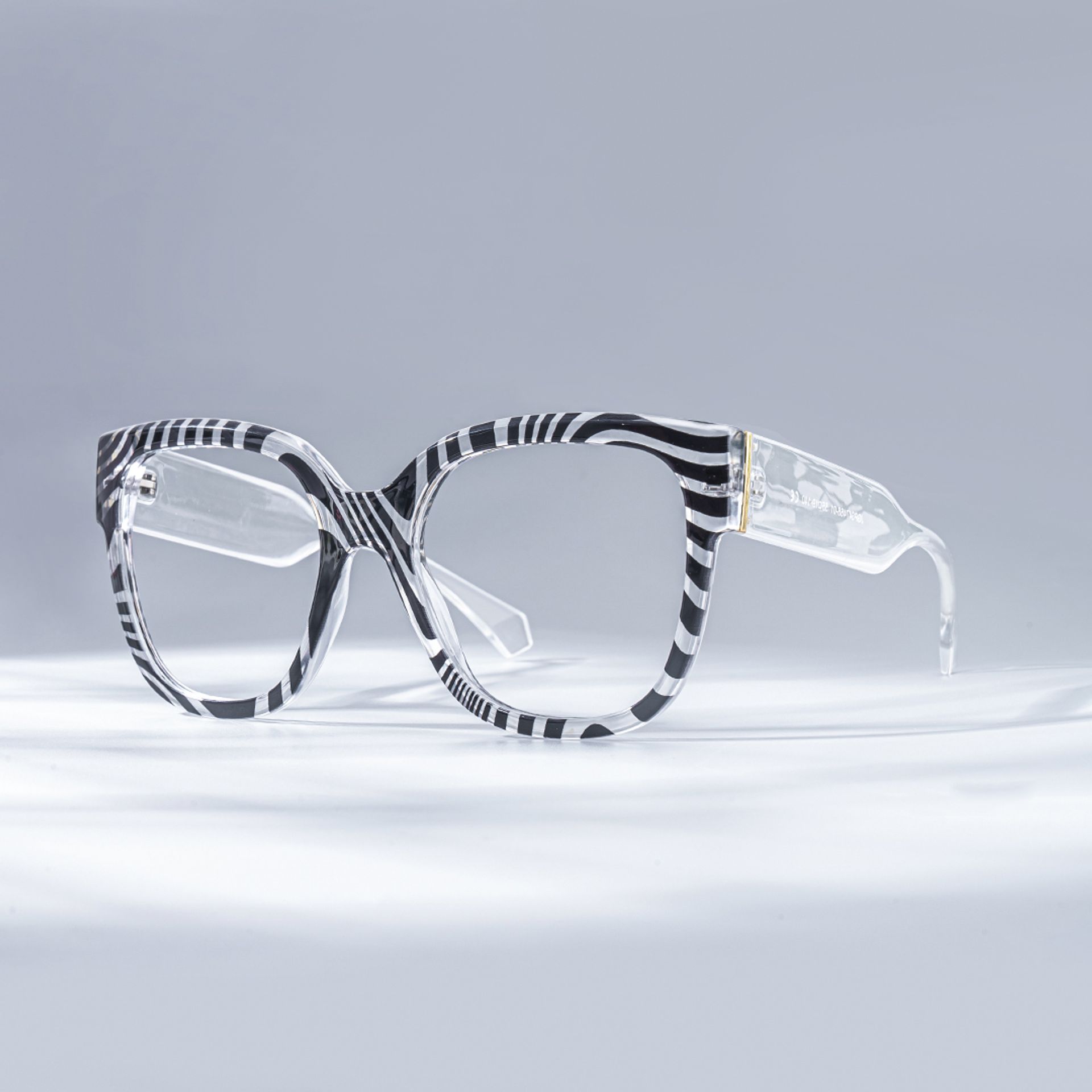 Trisha Schwarz-Weiß Quadratisch Brille0