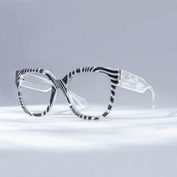 Trisha Schwarz-Weiß Quadratisch Brille0