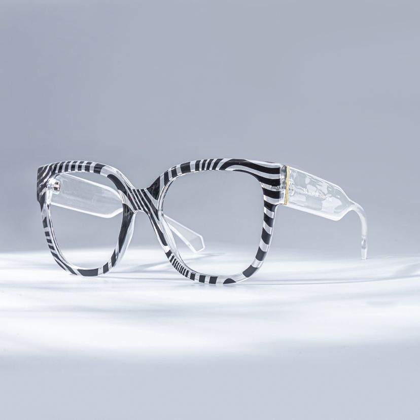 Trisha Schwarz-Weiß Quadratisch Brille