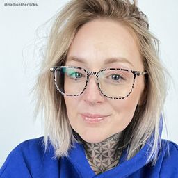 Fezell Schwarz-Weiß Rechteckig Brille7
