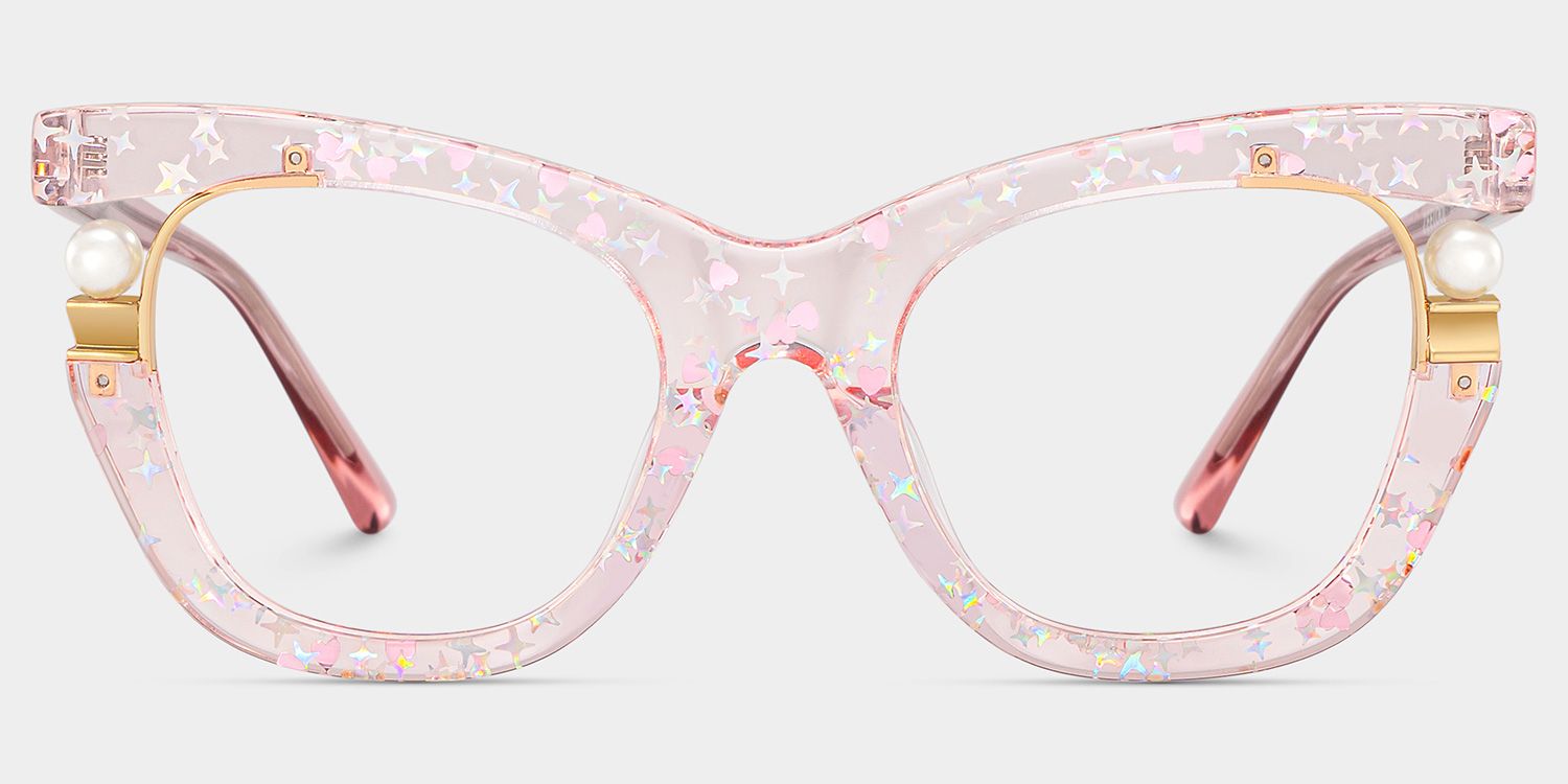 Pearl Rosa Cateye Gemischte Materialien Brille2