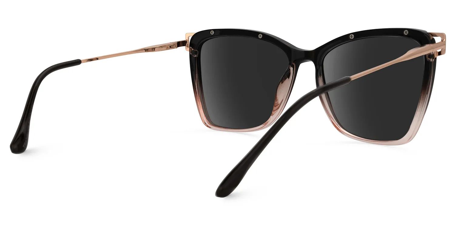 Matia Schwarz-Braun Quadratisch Brille3