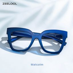 Malcolm Blau Quadratisch Brille0