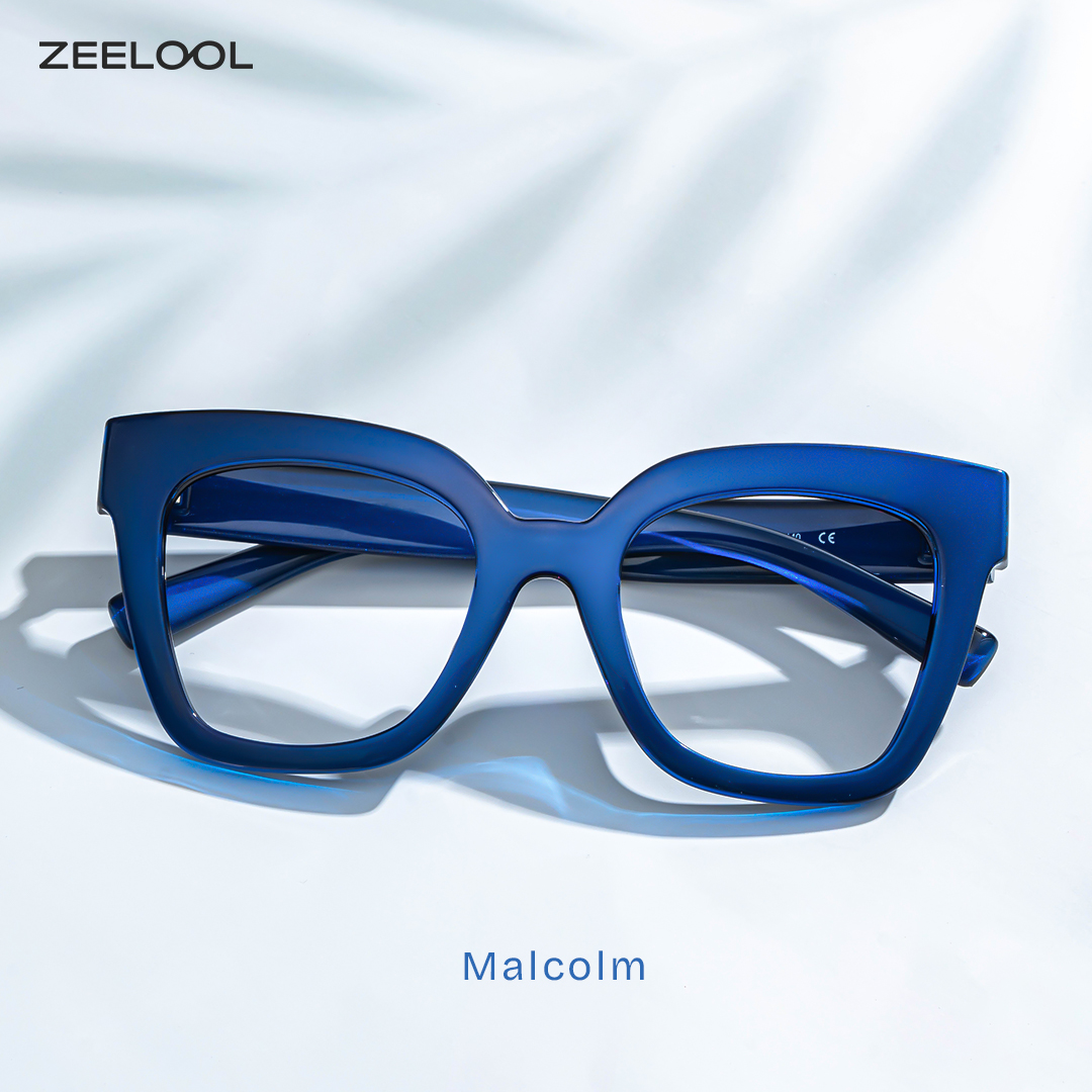 ZEELOOL Malcolm Blau Quadratisch Brille