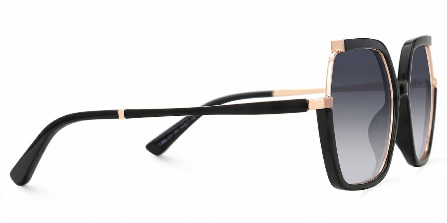 Yulisa Schwarz Quadratisch Brille2