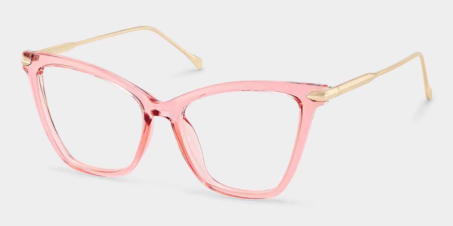 Hilary Rosa Klar Schmetterling-Form Brille2