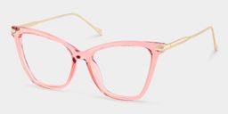 Hilary Rosa Klar Schmetterling-Form Brille2