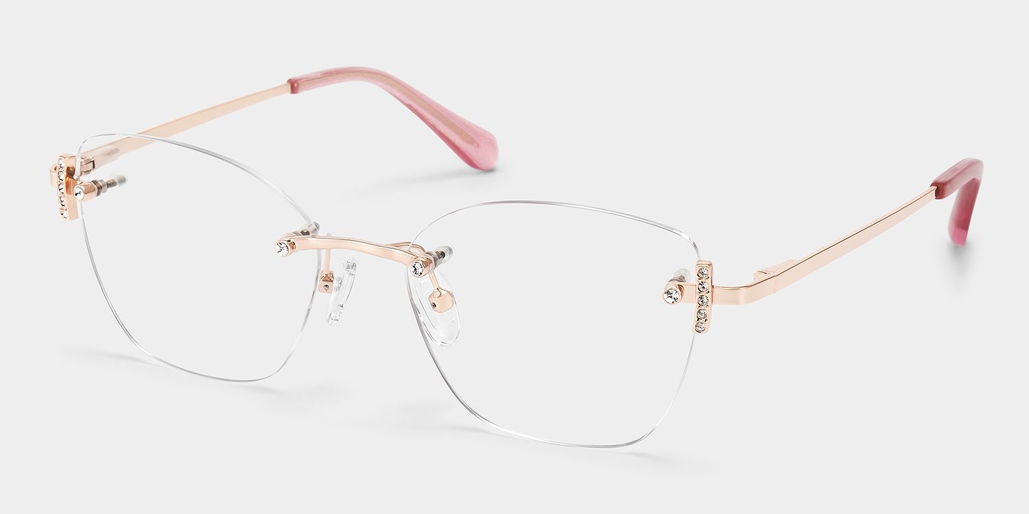 Jaxon Rosa-Gold Rechteckig Brille2