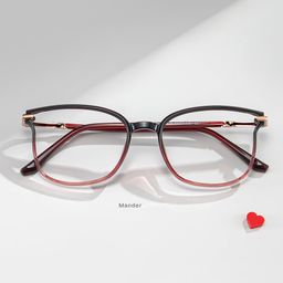 Mander Schwarz-Lila Quadratisch Brille0
