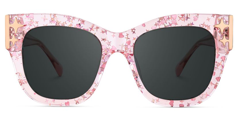 Minfia Rosa Klar Quadratisch Brille