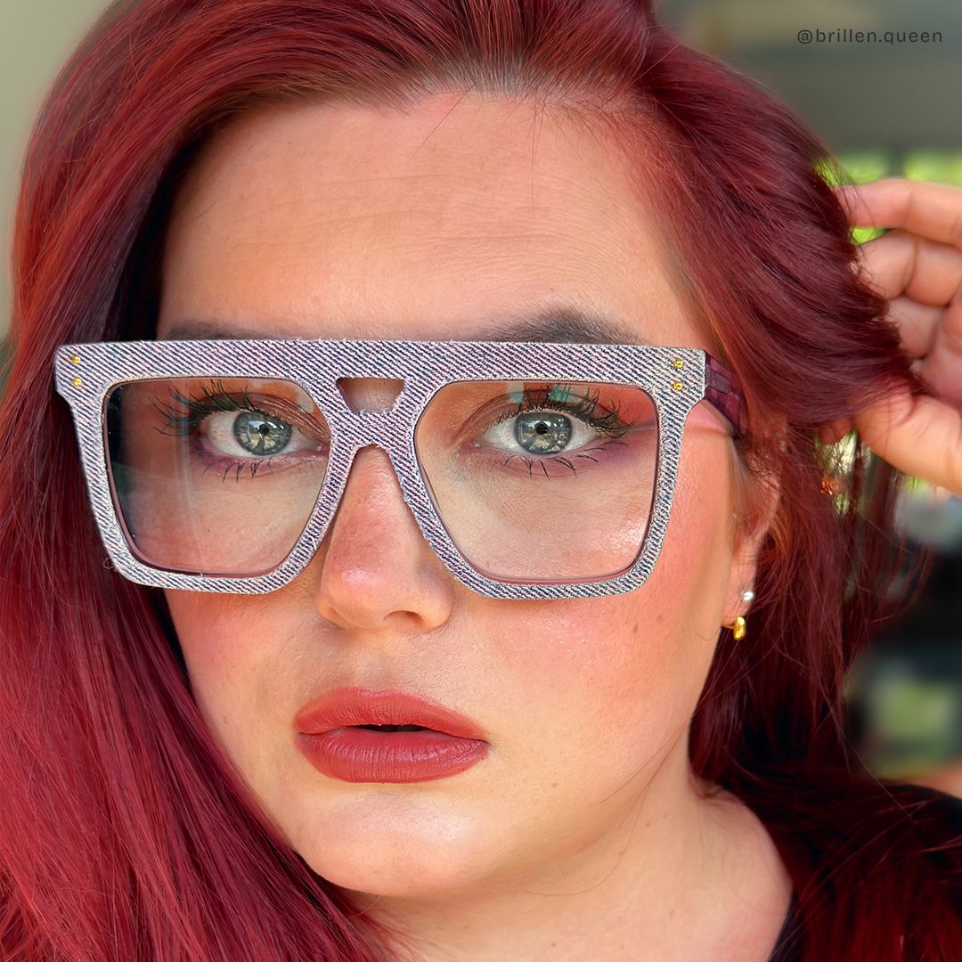 Rubin Lila Quadratisch Acetat Brille5