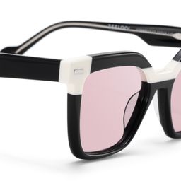 Nidia Schwarz-Weiß Quadratisch Sonnenbrille4