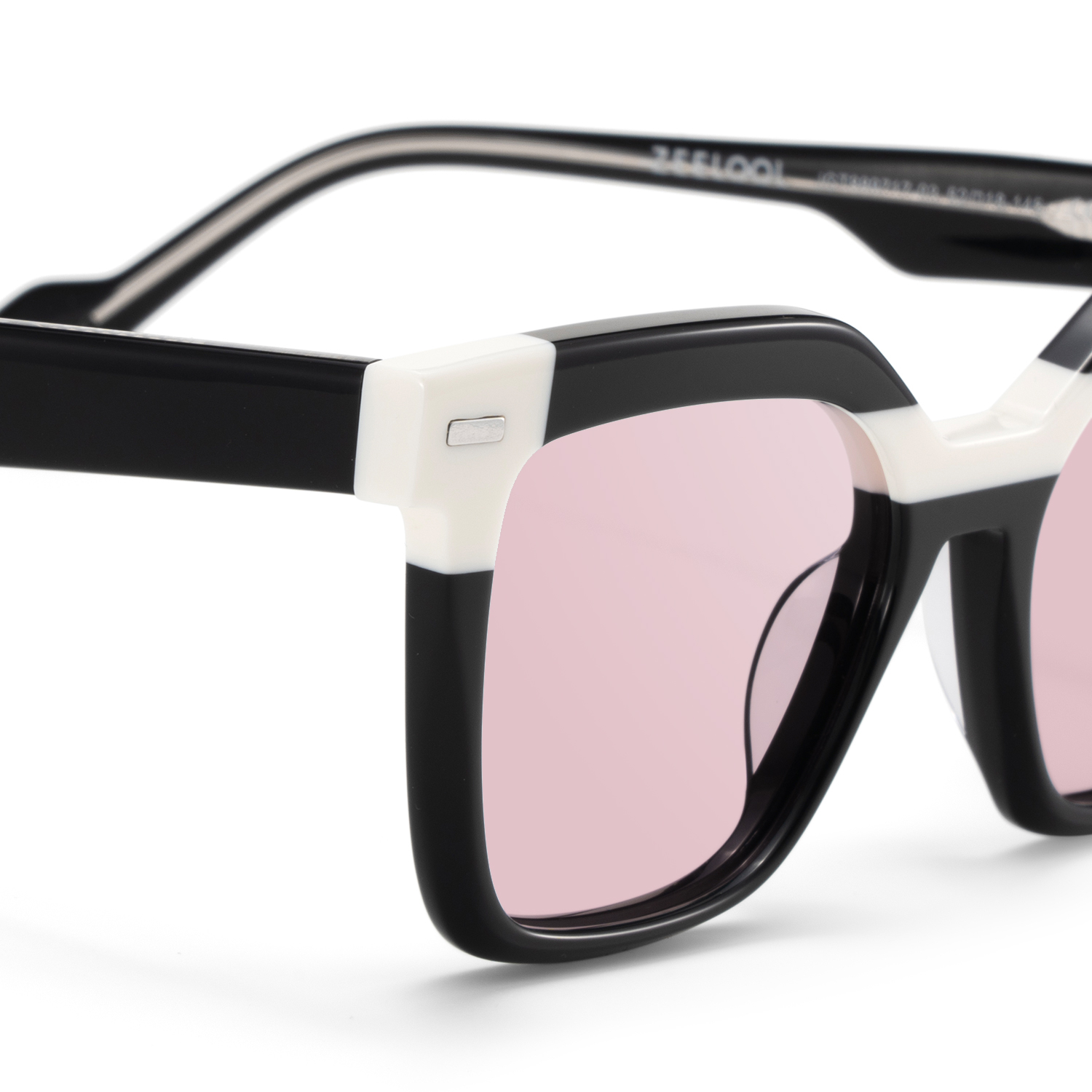 Nidia Schwarz-Weiß Quadratisch TR90 Brille4