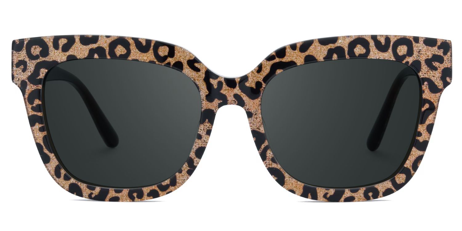 Yaniska Square Braun-Leo Sonnenbrille mit Sehstärke | ZEELOOL0