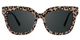 Yaniska Braun-Leo Quadratisch Sonnenbrille0