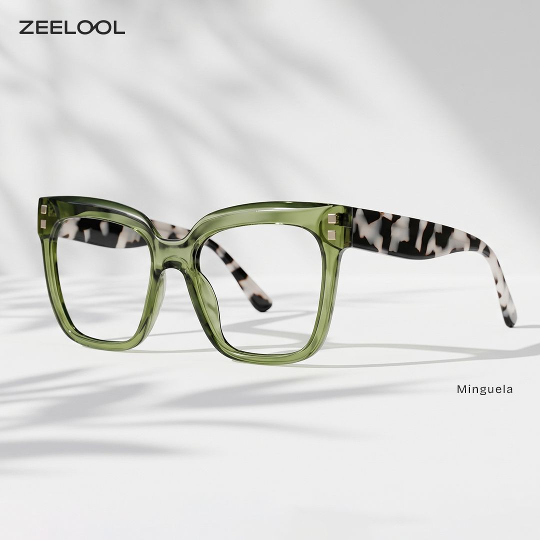 Minguela grüne quadratische Rahmenbrille Online | ZEELOOL0
