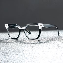 Nidia Schwarz-Weiß Quadratisch Brille0
